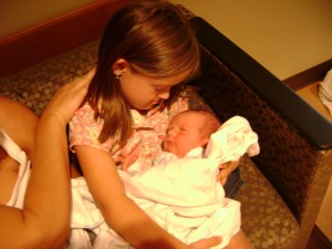 Bethany holding Cohen- 1st day