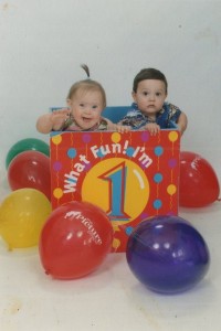 twin cousins celebrate their 1st birthday